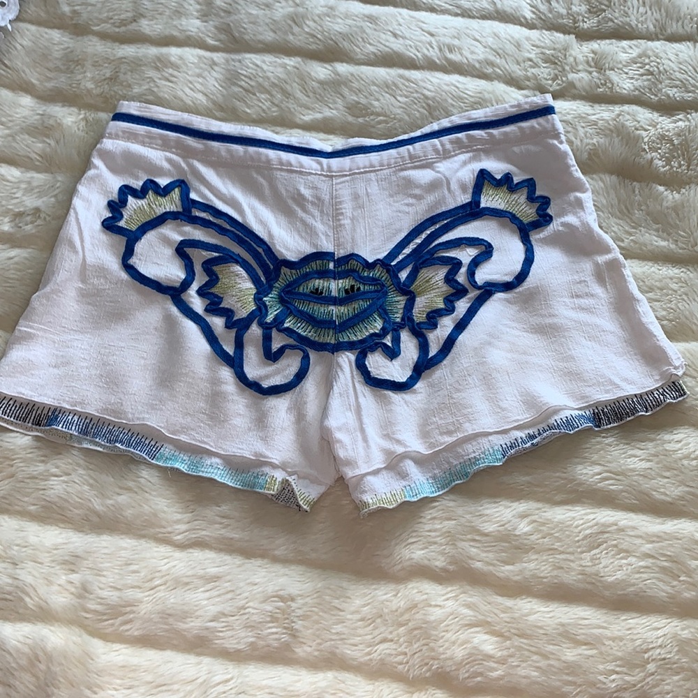 Tamara Catz embroidered gauze Shorts size 10